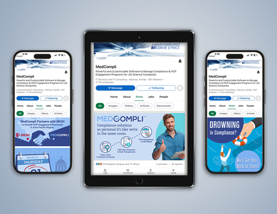 social media for medical compliance company